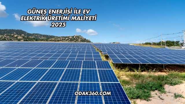 Güneş Enerjisi ile Ev Elektrik Üretimi Maliyeti 2025