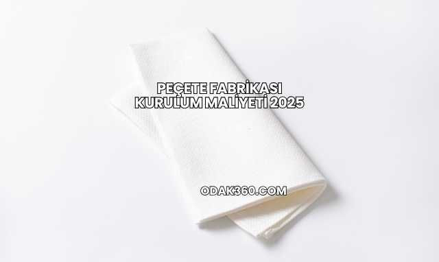 Peçete Fabrikası Kurulum Maliyeti 2025
