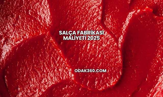 Salça Fabrikası Maliyeti 2025