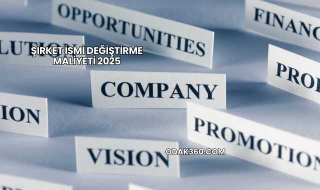 Şirket İsmi Değiştirme Maliyeti 2025