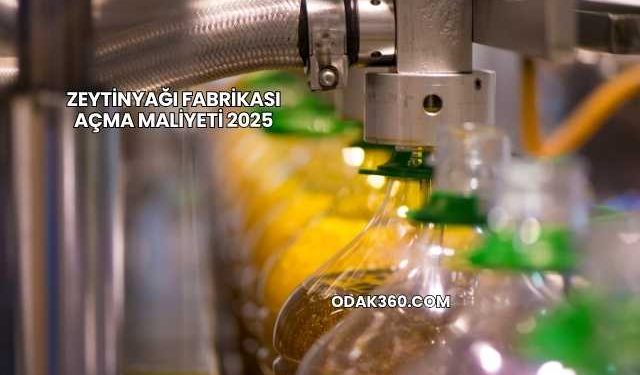 Zeytinyağı Fabrikası Açma Maliyeti 2025