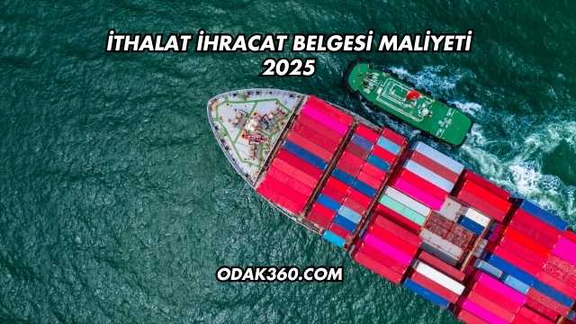 İthalat İhracat Belgesi Maliyeti 2025