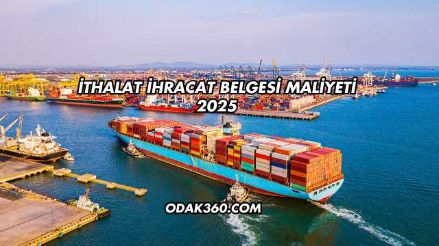 İthalat İhracat Belgesi Maliyeti 2025